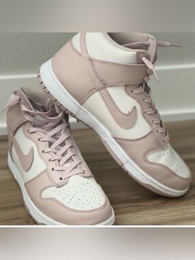 Nike Blush Pink & Cream White High Top Dunks Women’s Size 8